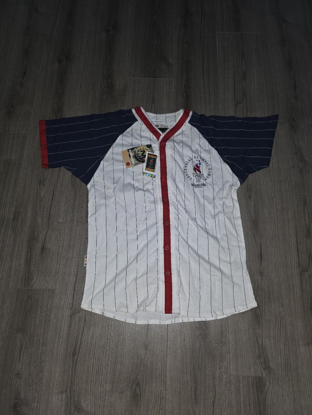 Vintage 90s Mirage 1996 Atlanta Olympics Baseball Jersey Mens Size Large